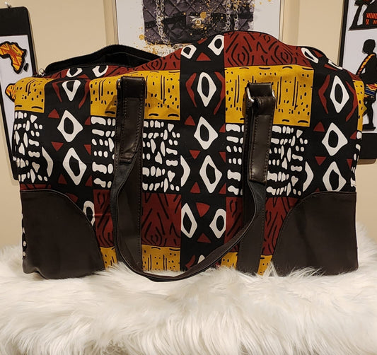 African Fabric Overnight Bag