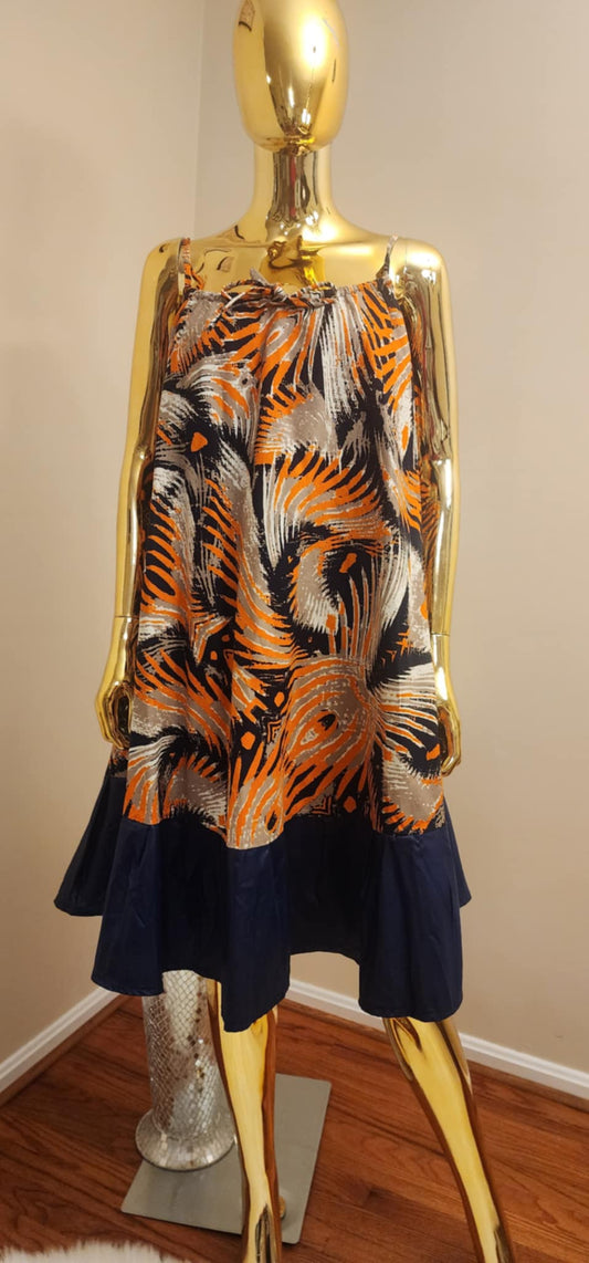 African Print Short-Dress